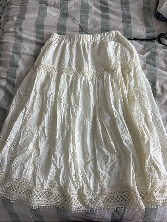 Dresses & Skirts - Women's White Eyelet Midi Skirt